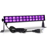 60W Black Light Bar, 60 Premium Led Blacklight Flood Light With Us Plug+Swicth+5Ft Cord, 385-400Nm Glow In The Dark Party Supply For Fluorescent Party Stage Lighting Game Room Body Paint Poster