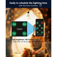 Usb Rechargeable Light Bulbs With Remote And Timer, 4 Light Modes, Portable Rechargeable Led Light Bulbs For Home Emergency Camping Tent, 2 Pack