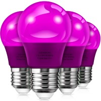 Lohas Halloween Purple Light Bulbs, 5W Purple Colored Light Bulb For Halloween Decor, A15 E26 Purple Led Bulb For Halloween Decoration, Christmas Party Decor, Home Decorative Lighting, 4 Pack