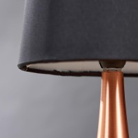 Pair Of - Minisun Modern Copper Teardrop Touch Table Lamps With Black Fabric Shades