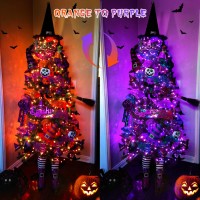 Jmexsuss 200 Led Orange And Purple Halloween Lights Plug In 66Ft Connectable Color Changing Halloween String Lights With Remote