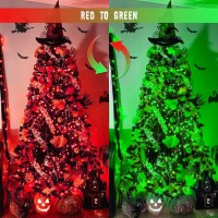 Jmexsuss Red And Green Solar Halloween Lights Outdoor Waterproof 2 Pack 100 Led 427Ft Color Changing Christmas Lights 8 Modes