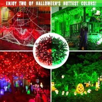 Jmexsuss Red And Green Solar Halloween Lights Outdoor Waterproof 2 Pack 100 Led 427Ft Color Changing Christmas Lights 8 Modes