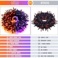 Jmexsuss Orange And Purple Solar Halloween Lights 2 Pack 100 Led Color Changing Christmas Lights Outdoor 427Ft 8 Modes Solar