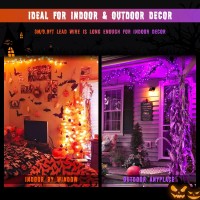 Jmexsuss Orange And Purple Solar Halloween Lights 2 Pack 100 Led Color Changing Christmas Lights Outdoor 427Ft 8 Modes Solar