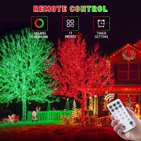 Jmexsuss 200 Led Halloween Lights Outdoor 66Ft 11 Modes Red And Green String Lights With Remote Connectable Waterproof Color C