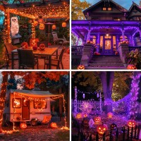 Jmexsuss 173Ft 500 Led Halloween Lights Outdoor Orange And Purple 11 Modes Color Changing Halloween String Lights With Remote