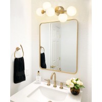 Bathroom Vanity Lights 5Light Bathroom Light Fixtures Mid Century Modern Gold Bathroom Light Ceiling Light Dimmable Led Wall