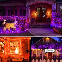 Jmexsuss 915Ft 250 Led Color Changing Halloween String Lights 15 Modes Orange Purple Halloween Lights Outdoor Waterproof Wit