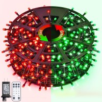 Jmexsuss 173Ft 500 Led Halloween Lights Outdoor 11 Modes Red And Green Christmas String Lights With Remote Color Changing Hall