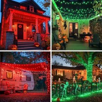 Jmexsuss 173Ft 500 Led Halloween Lights Outdoor 11 Modes Red And Green Christmas String Lights With Remote Color Changing Hall