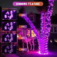 Jmexsuss Orange And Purple Solar Christmas Lights Color Changing, 200 Led 75.5Ft Each Solar String Lights With Remote, 11 Modes Christmas String Lights For Patio Christmas Tree Halloween Decor, 2 Pack