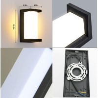 Zyi Modern Outdoor Wall Lights,18W Led Sconce Light Fixtures, Wall Mounted Lamps,Aluminum Matte Black House Light,Ip65 Waterproof For Courtyard, Garage, Terrace, Porch, Stairs (Black, 6000K)