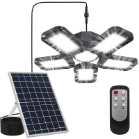 Letskepon Solar Powered Shed Light Solar Pendant Light With Remote Control Large Solar Panel With 228 Led 2000Lm Super Bright So