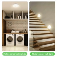 Yurnero Rechargeable Motion Sensor Light Indoor, Battery Powered Ceiling Light With Usb Cable, 3000K/5000K, 300Lm, 7.4 Inch Lights Without Wiring For Closet Stair Pantry Basement Shed Laundry Garage