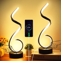 Besketie Modern Spiral Led Table Lamps For Bedroom Stepless Dimmable Bedside Table Lamps For Living Room 10W Led Desk Lamps 3