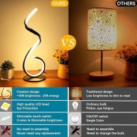 Besketie Modern Spiral Led Table Lamps For Bedroom Stepless Dimmable Bedside Table Lamps For Living Room 10W Led Desk Lamps 3