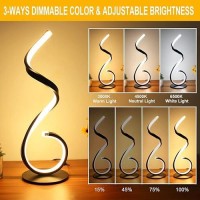 Besketie Modern Spiral Led Table Lamps For Bedroom Stepless Dimmable Bedside Table Lamps For Living Room 10W Led Desk Lamps 3