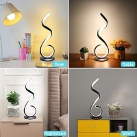 Besketie Modern Spiral Led Table Lamps For Bedroom Stepless Dimmable Bedside Table Lamps For Living Room 10W Led Desk Lamps 3