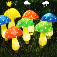 Homeleo Upgraded 8Pack Solar Mushroom Lights For Outdoor Yard Decor Waterproof Multicolored Garden Mushroom Lamp Solar Led F