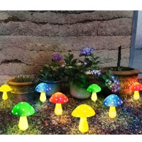 Homeleo Upgraded 8Pack Solar Mushroom Lights For Outdoor Yard Decor Waterproof Multicolored Garden Mushroom Lamp Solar Led F