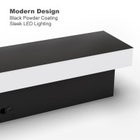 Leeki - 40 Inches Modern Outdoor Light Fixture - Rectangular Exterior Light Fixture - 30W 3000K - Ip65 Anti Rust - Black