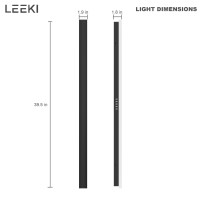 Leeki - 40 Inches Modern Outdoor Light Fixture - Rectangular Exterior Light Fixture - 30W 3000K - Ip65 Anti Rust - Black