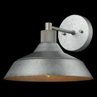 Globe Electric 44840 Sutton Outdoorindoor Wall Sconce Galvanized Metal Textured Socket Detail Bulb Not Included