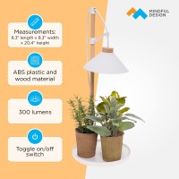 Mindful Design Tabletop Plant Grow Light - Modern Adjustable Plant Light For Indoor Plants - 300 Lumen - Indoor Plant Lights (White)