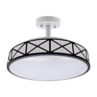 Mingbright 14 Inch 3Cct Led Semi Flush Mount Ceiling Light Fixture, Black Finished, Dimmable, Damp Location Ceiling Light For Kitchen, Living Room Bedroom, Hallway