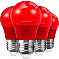 Lohas A15 Red Light Bulbs Red Colored Light Bulb For Christmas Decoration 5W E26 Led Bulb Equivalent To 40W For Christmas Par