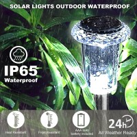 Lianglome Solar Pathway Lights - 8 Pack Solar Walkway Lights Stainless Steel Solar Landscape Lights For Patio Lawn Yard Driveway-Cool White