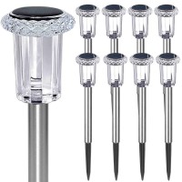 Lianglome 8 Pack Solar Lights Outdoor Pathway,Solar Walkway Lights Outdoor,Garden Led Lights For Landscape/Patio/Lawn/Yard/Driveway-Warm White