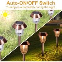 Xmcosy+ Solar Pathway Lights Outdoor - 6 Pack Solar Garden Lights, Solar Lights Outdoor Auto On/Off Ip65 Waterproof Solar Powered Landscape 10-40 Lm Dimmable Lighting For Yard Patio Walkway Driveway