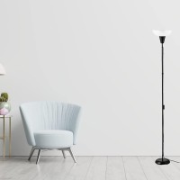 Hsd Tagarp Floor Uplighter, Standing Floor Lamp For Living Room Bedroom Office, Tall Lamp, Standing Pole Lamp For Bedroom Reading, Bright Floor Lamp, Up Shade, Black & White, 71