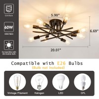 Asgyisa 8-Lights Semi Flush Mount Ceiling Light Fixture