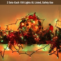 Brizlabs Red Green Christmas Lights 300 Counts 696Ft Mini Lights Connectable Ul Certified Incandescent Christmas String Lig