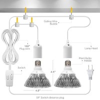 Bstrip Hanging Grow Light 50W 25W X 2 One Cord Double Head Led Grow Lights For Indoor Plants Full Spectrum Grow Lights Fo