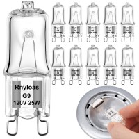 G9 Bulb, 10 Pack G9 Halogen Bulb 25 Watt Premium Quality, High Output 250Lm G9 Light Bulb 2800K Warm White, G9 Dimmable, G9 Base Bulb T4 Type Jcd G9 Halogen 25 Watt For Chandeliers, Cabinet Lights