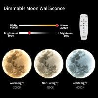 Skylumate Qiyimeilux Dimmable Moon Wall Sconce Plug In Modern Led Wall Light With Remote Control 197 Inch 24W Black Wall Lamp I