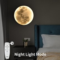 Skylumate Qiyimeilux Dimmable Moon Wall Sconce Plug In Modern Led Wall Light With Remote Control 197 Inch 24W Black Wall Lamp I