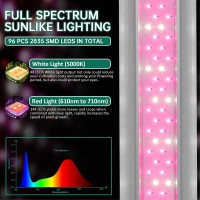 Szhlux Led Grow Light 2Ft For Indoor Plants 40W Full Spectrum Plant Light Growing Light Fixture, High Output Grow Light Strip Linkable Design With Reflector Combo-1 Pack, Pink (Sz-1T40H)