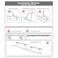 Holdwill 1 Pack Led Shop Light 4Ft 48W Linkable Utility Integrated Ceiling Lighting Fixture 3 Colors Selectable Hangingceiling