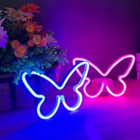 2 Pieces Butterfly Neon Signs Butterfly Led Neon Light For Bedroom Wall Decor Usbbattery Powered Butterfly Neon Night Lights