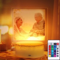 Oxyefei 3D Night Light With Photo, Personalized Custom Photo Lamp Great Gifts For Lover Friends Birthday