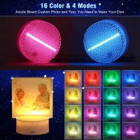 Oxyefei 3D Night Light With Photo, Personalized Custom Photo Lamp Great Gifts For Lover Friends Birthday