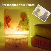 Oxyefei 3D Night Light With Photo, Personalized Custom Photo Lamp Great Gifts For Lover Friends Birthday