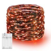 Dazzle Bright Fairy String Lights, 20 Ft 60 Led Copper Wire Battery Operated Waterproof Lights, Halloween Decorations For Indoor Home Outdoor Garden Patio Yard Party Decor (Orange, 1)