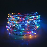 Dazzle Bright Fairy Lights Battery Operated, 4 Pack Total 80Ft 240Led Silver Wire Waterproof String Lights, Christmas Decorations For Indoor Outdoor Bedroom Yard Decor, Multi-Colored