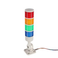 Luban Led Signal Tower Stack Lights, Industrial Signal Warning Lights, Column Tower Lamp Andon Lights With Rotatable Base, Steady/Flashing Light Switchable, 110V 220V Ac(4-Layer, No Buzzer)